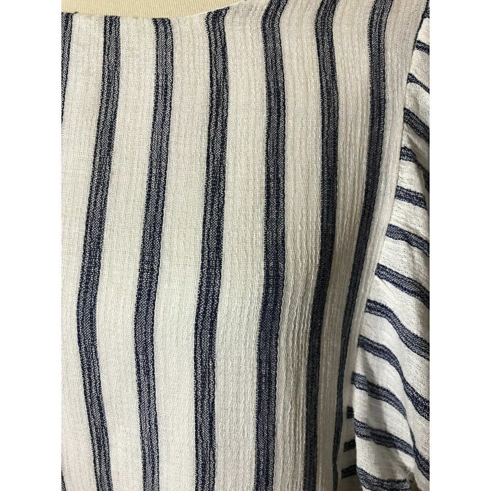 Everleigh Womens White Cotton Ruffle Sleeve Stripe Shift Dress Size XL - Picture 6 of 8